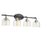 Quorum - 507-4-6980 - Four Light Vanity - Espy - Textured Black w/ Aged Brass
