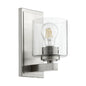 Quorum - 5669-1-265 - One Light Wall Mount - 5669 Cylinder Lighting Series - Satin Nickel w/ Clear/Seeded