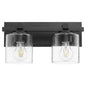 Quorum - 5669-2-269 - Two Light Wall Mount - 5669 Cylinder Lighting Series - Textured Black w/ Clear/Seeded