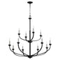 Quorum - 6160-12-69 - 12 Light Chandelier - Reyes - Textured Black