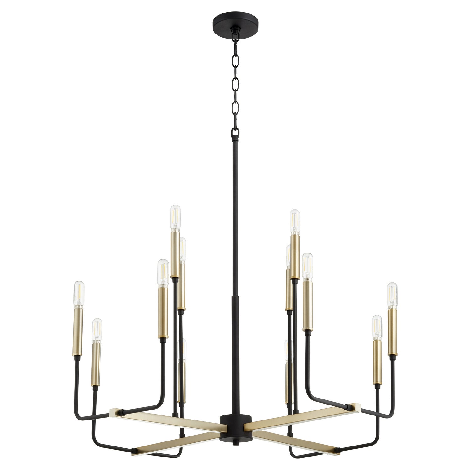 Quorum - 631-126980 - 12 Light Chandelier - Lacy - Textured Black w/ Aged Brass