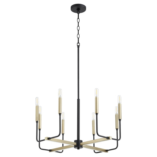 Quorum - 631-8-6980 - Eight Light Chandelier - Lacy - Textured Black w/ Aged Brass