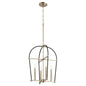 Quorum - 687-4-6980 - Four Light Entry Pendant - Espy - Textured Black w/ Aged Brass