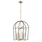 Quorum - 687-6-6980 - Six Light Entry Pendant - Espy - Textured Black w/ Aged Brass
