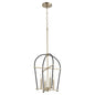 Quorum - 687-6980 - Four Light Entry Pendant - Espy - Textured Black w/ Aged Brass