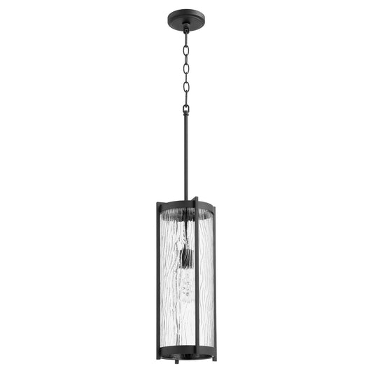 Quorum - 810-69 - One Light Pendant - Chisseled Pendants - Textured Black w/ Clear Chisseled Glass