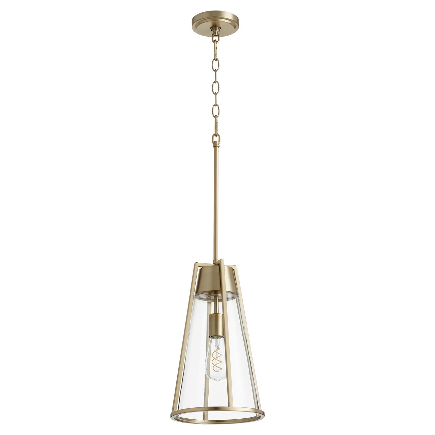 Quorum - 826-80 - One Light Pendant - Pylon Pendants - Aged Brass w/ Clear