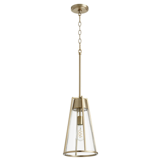 Quorum - 826-80 - One Light Pendant - Pylon Pendants - Aged Brass w/ Clear