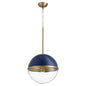 Quorum - 83-12-3280 - One Light Pendant - Sphere Pendants - Blue w/ Aged Brass