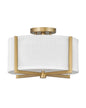 Hinkley - 41706HB - LED Foyer Pendant - Axis Off White - Heritage Brass