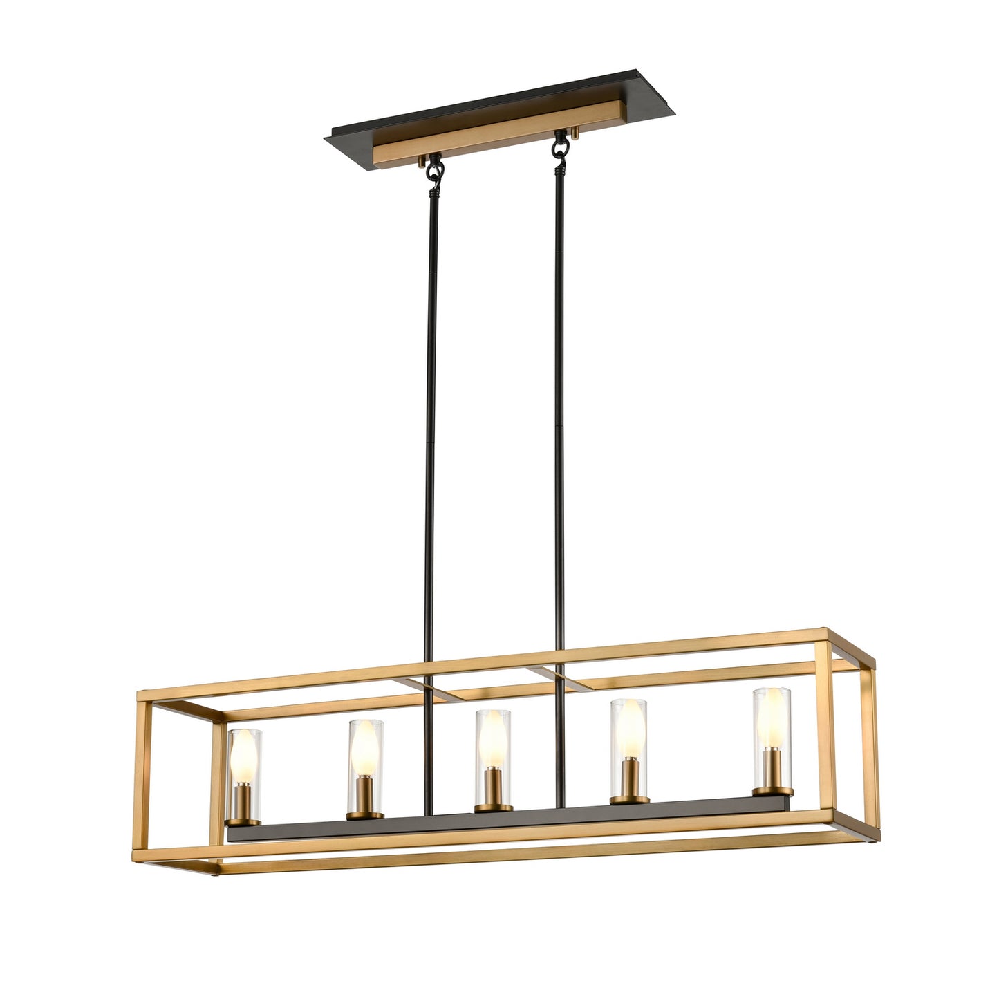 DVI Lighting - DVP28102MF+BR+GR-CL - Five Light Linear Pendant - Sambre - Multiple Finishes And Brass And Graphite With Clear Glass