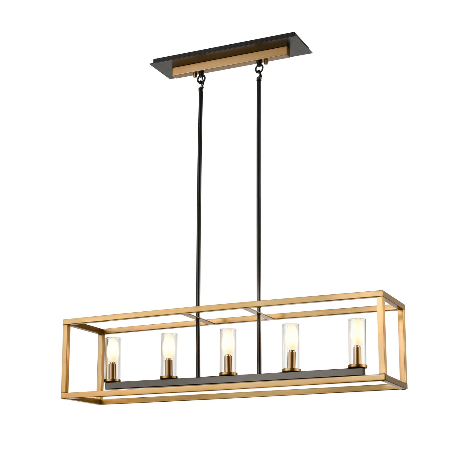 DVI Lighting - DVP28102MF+BR+GR-CL - Five Light Linear Pendant - Sambre - Multiple Finishes And Brass And Graphite With Clear Glass
