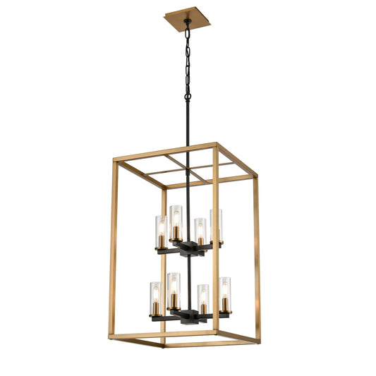 DVI Lighting - DVP28148MF+BR+GR-CL - Eight Light Foyer Pendant - Sambre - Multiple Finishes And Brass And Graphite With Clear Glass