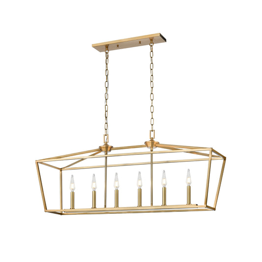 DVI Lighting - DVP30102MF+BR - Six Light Linear Pendant - Lundy'S Lane - Multiple Finishes And Brass