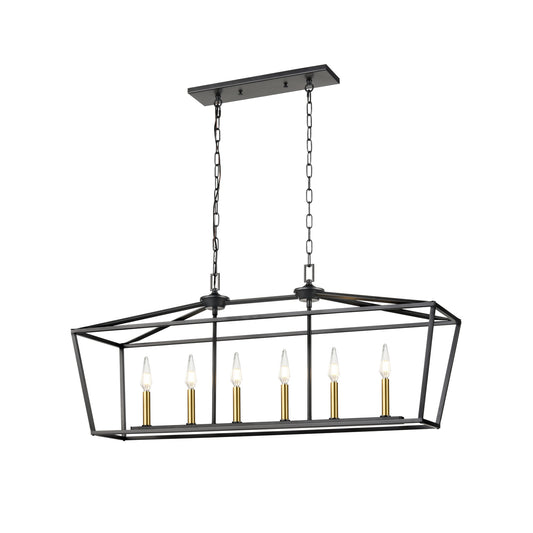 DVI Lighting - DVP30102MF+GR - Six Light Linear Pendant - Lundy'S Lane - Multiple Finishes And Graphite