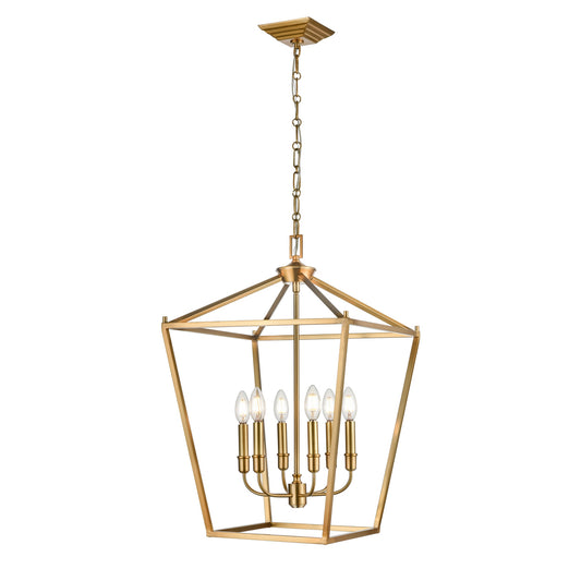 DVI Lighting - DVP30148MF+BR - Six Light Foyer Pendant - Lundy'S Lane - Multiple Finishes And Brass