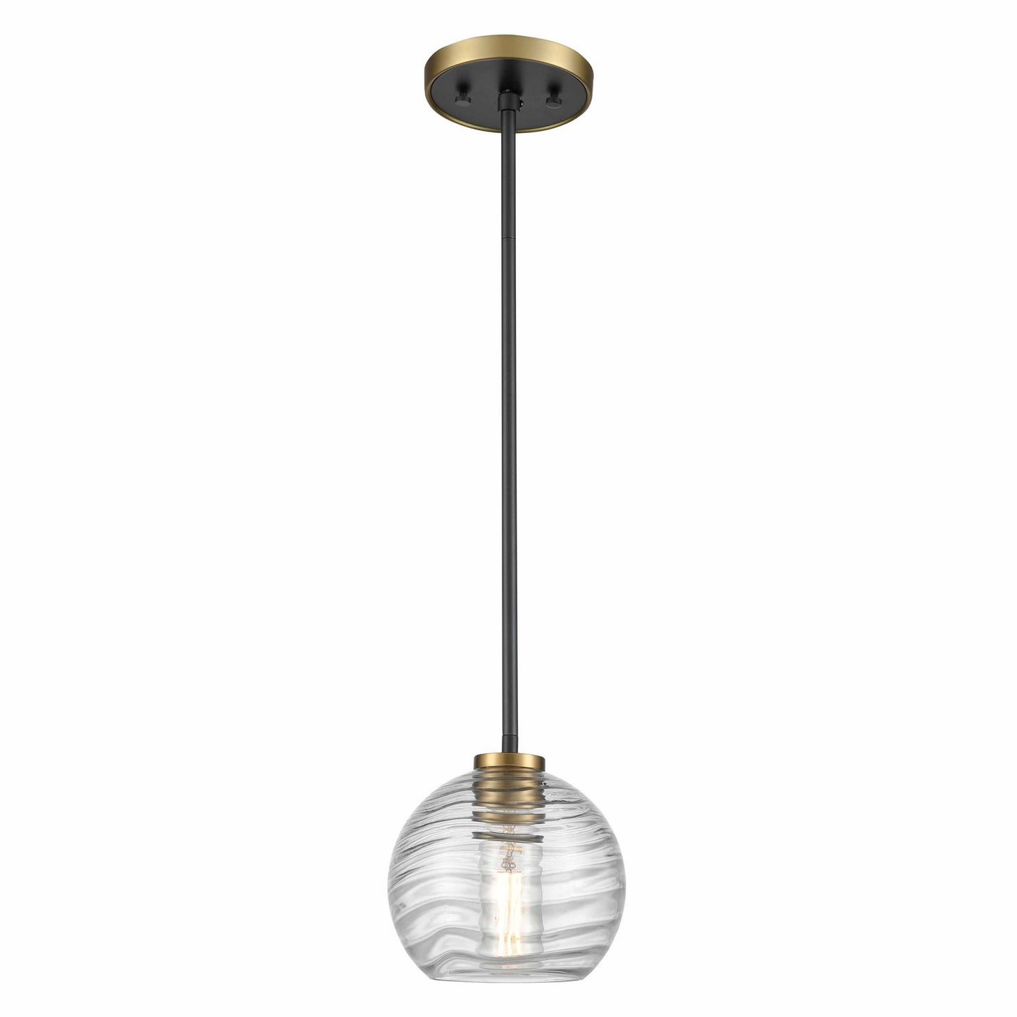 DVI Lighting - DVP40421BR+GR-RPG - One Light Mini-Pendant - Tropea - Brass And Graphite With Ripple Glass