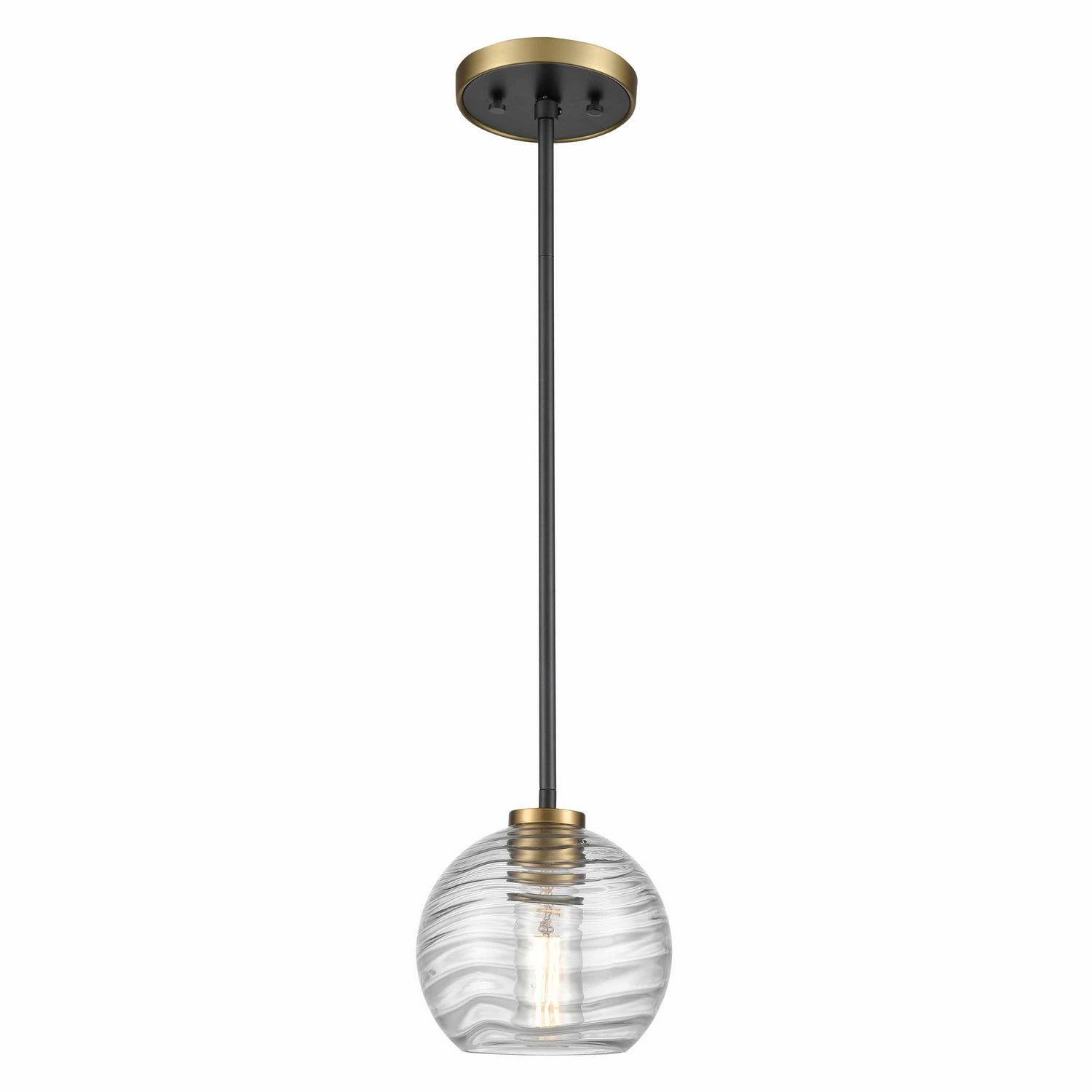 DVI Lighting - DVP40421BR+GR-RPG - One Light Mini-Pendant - Tropea - Brass And Graphite With Ripple Glass