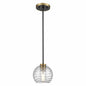 DVI Lighting - DVP40421BR+GR-RPG - One Light Mini-Pendant - Tropea - Brass And Graphite With Ripple Glass