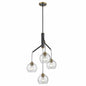DVI Lighting - DVP40424BR+GR-RPG - Four Light Pendant - Tropea - Brass And Graphite With Ripple Glass