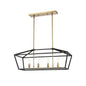 DVI Lighting - DVP43802BR+GR - Four Light Linear Pendant - Cabot Trail - Brass And Graphite