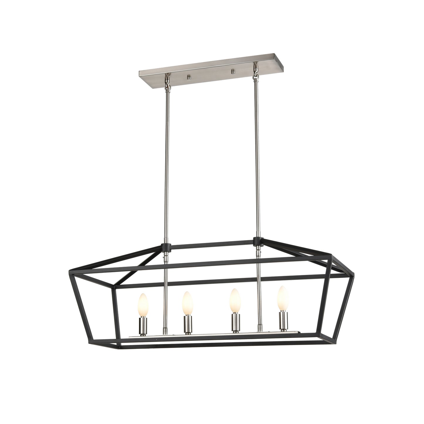 DVI Lighting - DVP43802SN+GR - Four Light Linear Pendant - Cabot Trail - Satin Nickel And Graphite