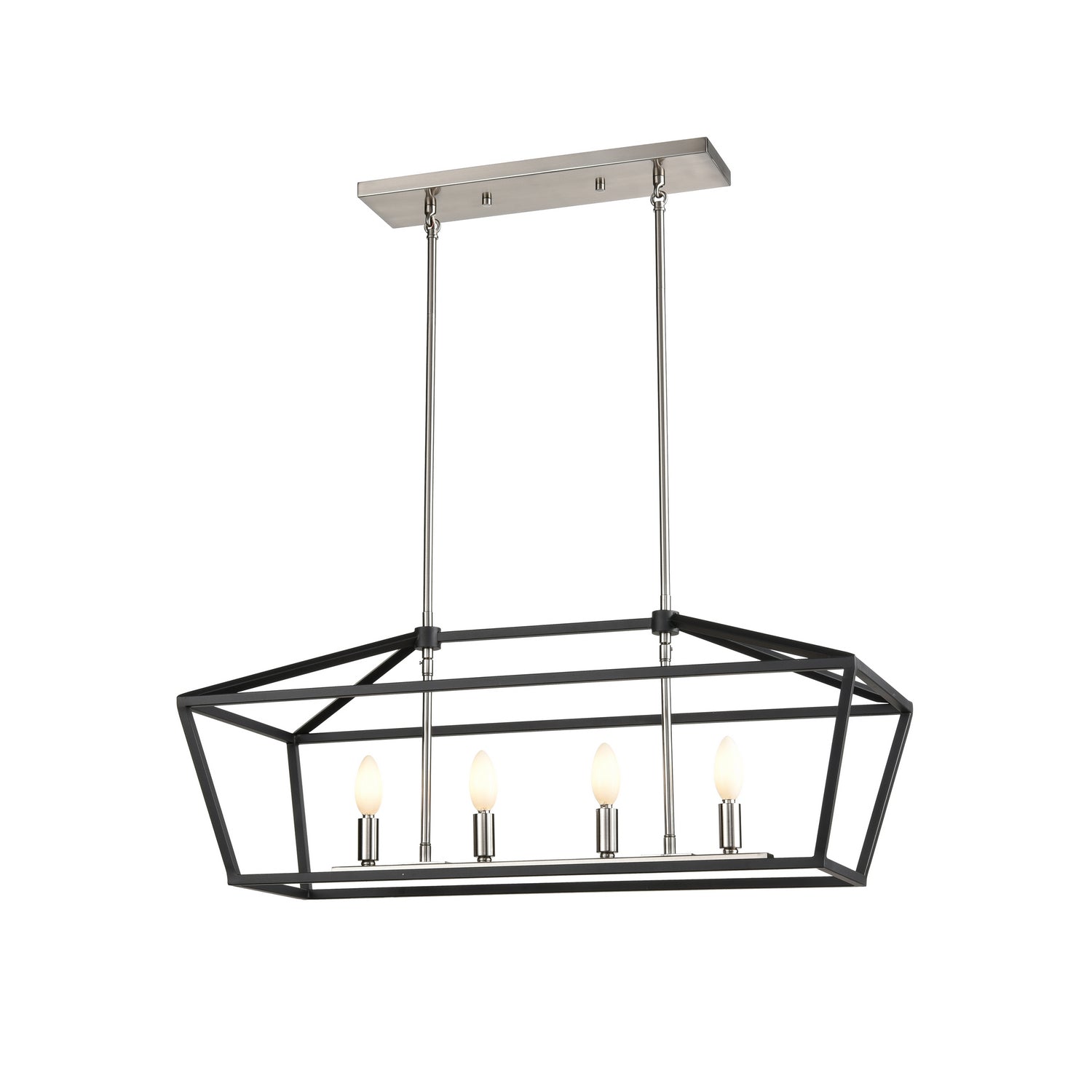DVI Lighting - DVP43802SN+GR - Four Light Linear Pendant - Cabot Trail - Satin Nickel And Graphite