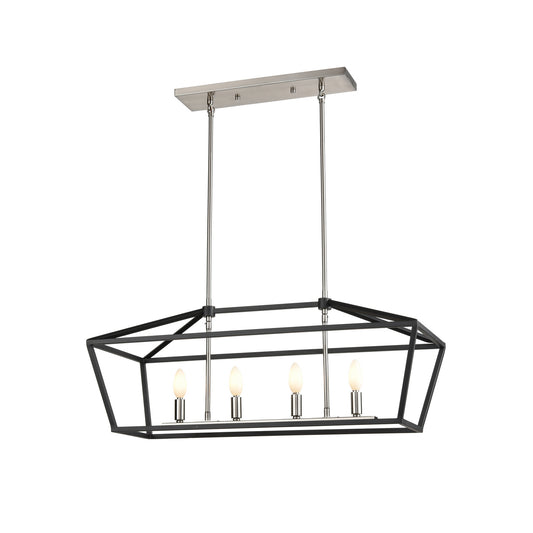 DVI Lighting - DVP43802SN+GR - Four Light Linear Pendant - Cabot Trail - Satin Nickel And Graphite