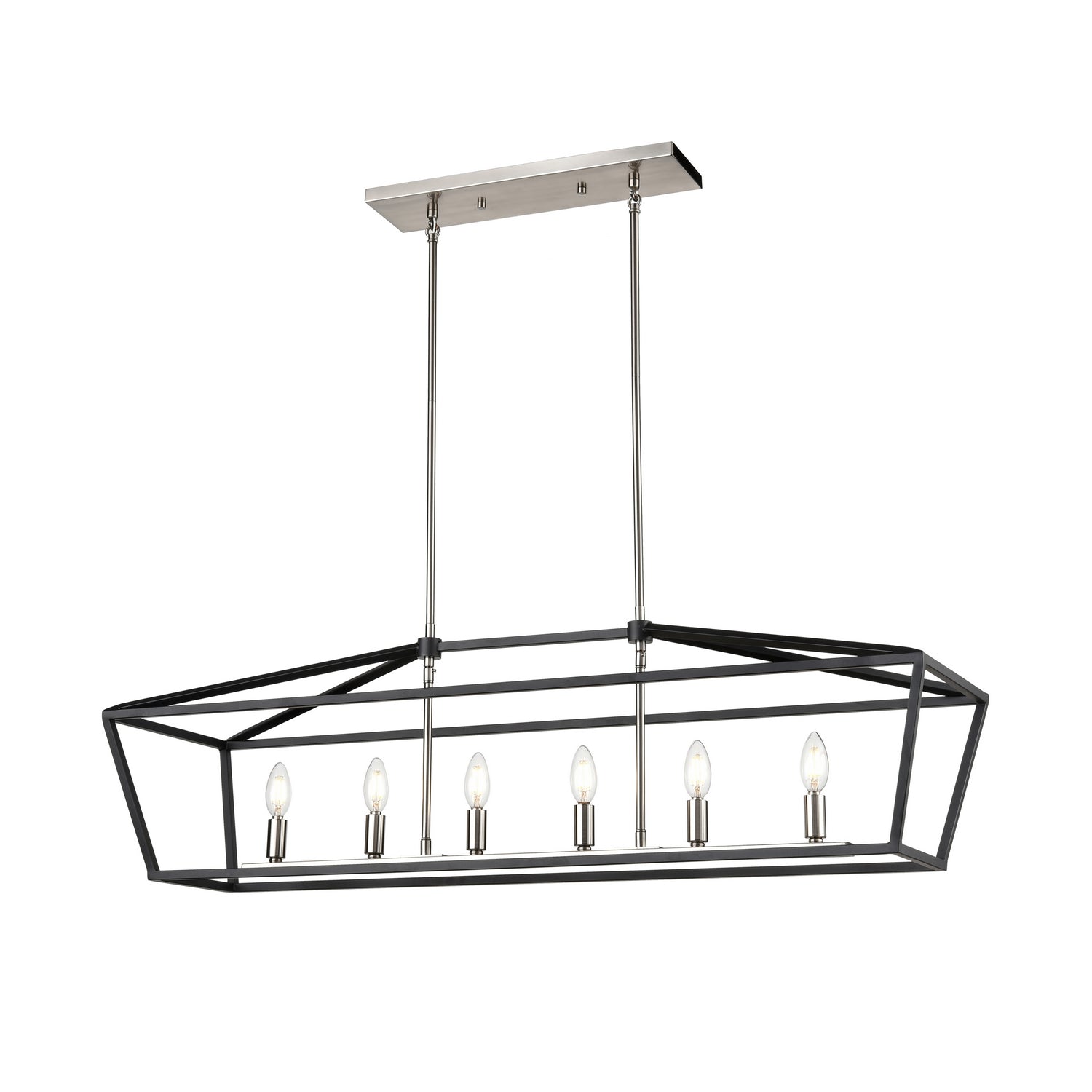 DVI Lighting - DVP43804SN+GR - Six Light Linear Pendant - Cabot Trail - Satin Nickel And Graphite