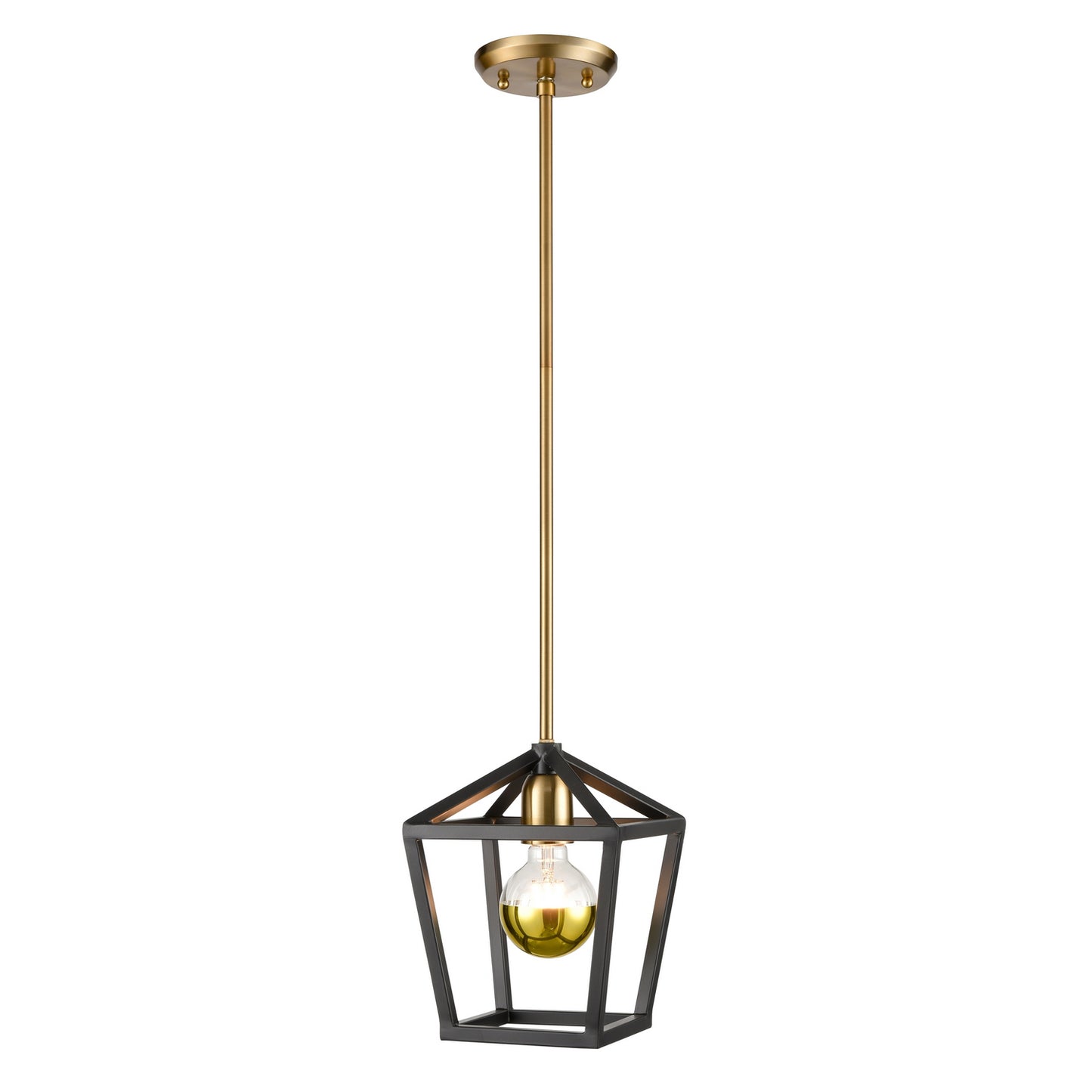 DVI Lighting - DVP43821BR+GR - One Light Mini-Pendant - Cabot Trail - Brass And Graphite