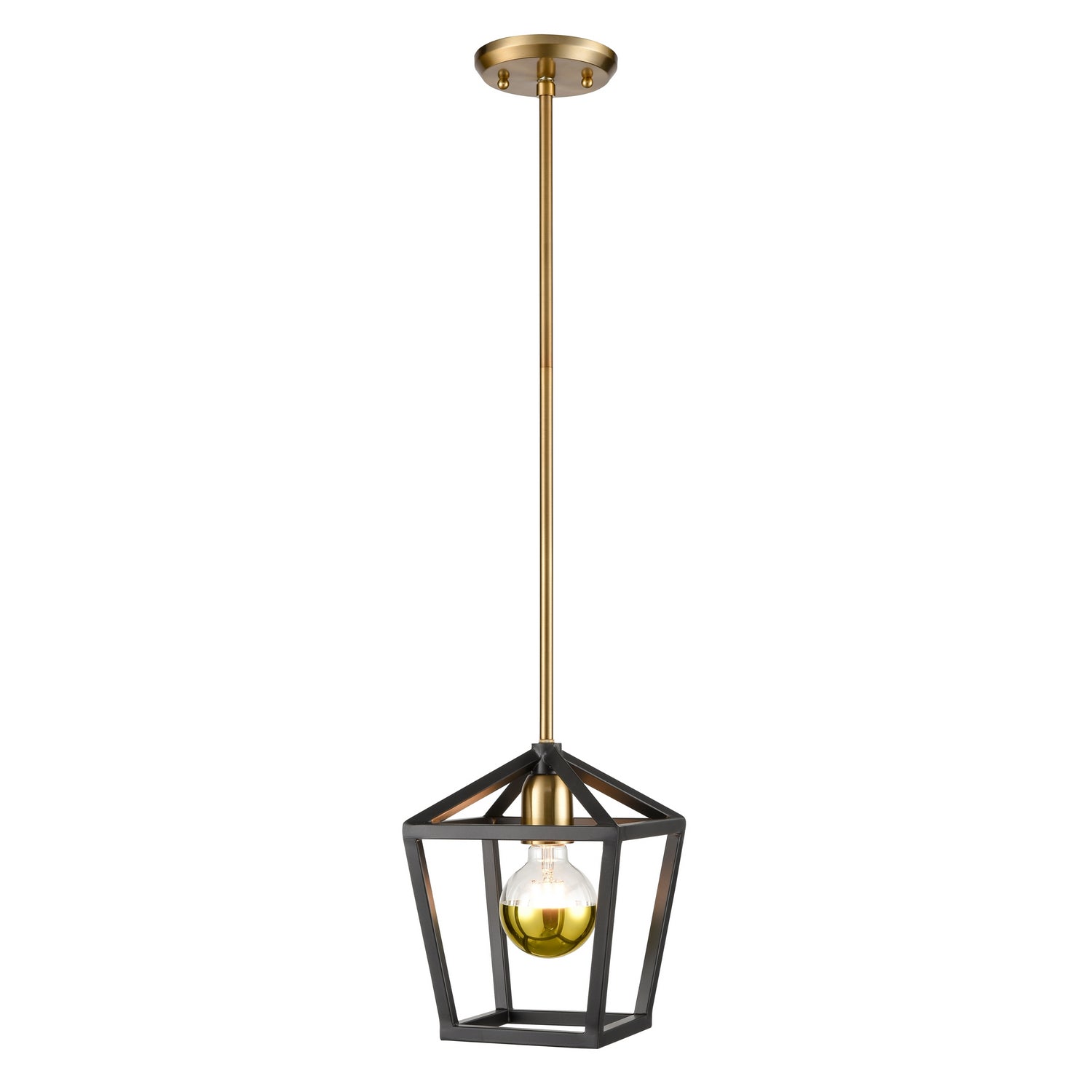 DVI Lighting - DVP43821BR+GR - One Light Mini-Pendant - Cabot Trail - Brass And Graphite