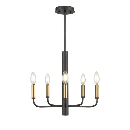 DVI Lighting - DVP44025MF+GR - Five Light Chandelier - Olivia - Multiple Finishes Ad Painted Satin Brass