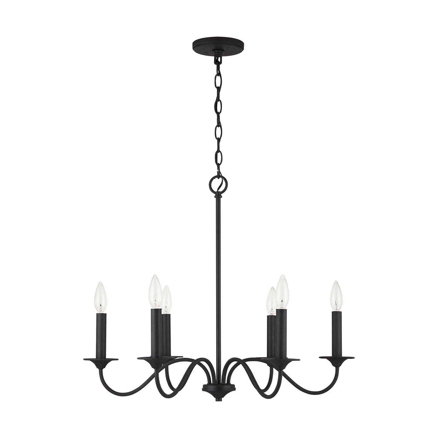 Capital Lighting - 437261BI - Six Light Chandelier - Vincent - Black Iron