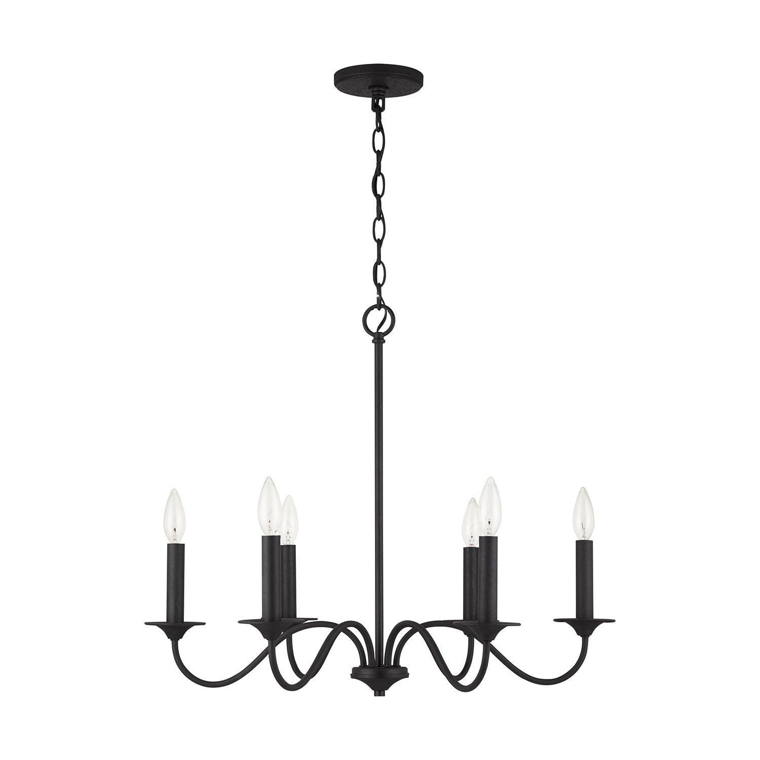 Capital Lighting - 437261BI - Six Light Chandelier - Vincent - Black Iron