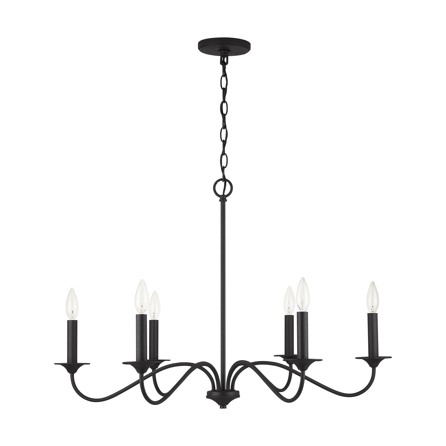 Capital Lighting - 437262BI - Six Light Chandelier - Vincent - Black Iron