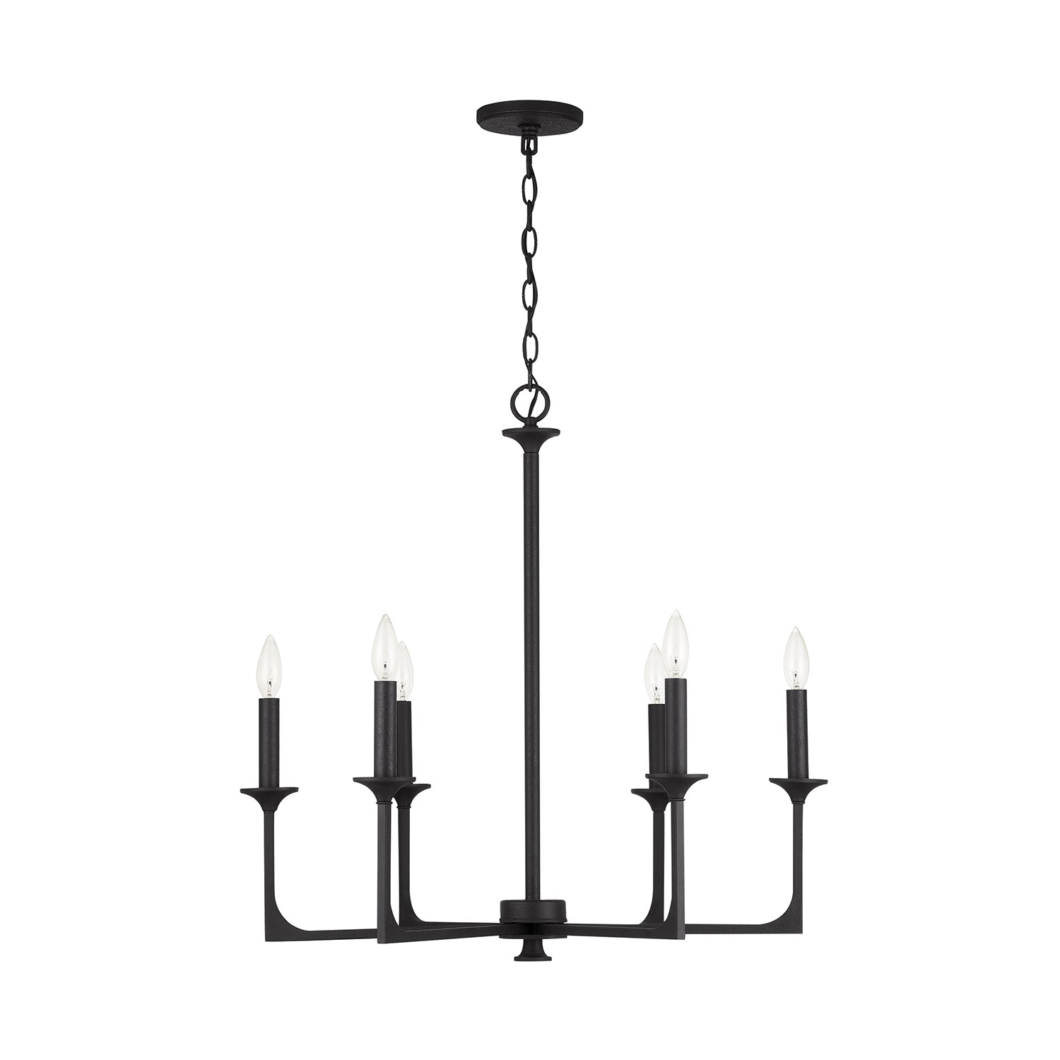 Capital Lighting - 437361BI - Six Light Chandelier - Clint - Black Iron