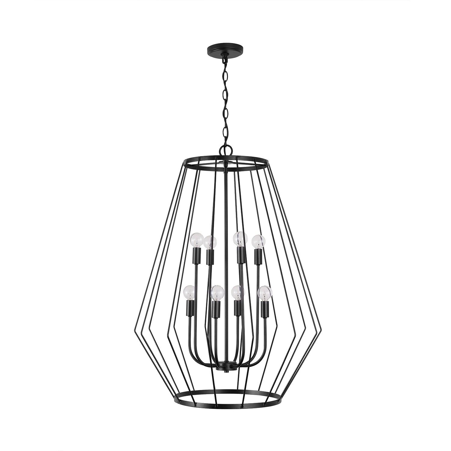 Capital Lighting - 538881MB - Eight Light Foyer Pendant - Corey - Matte Black