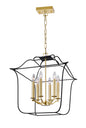 CWI Lighting - 1223P20-6-602 - Six Light Chandelier - Tudor - Satin Gold & Black