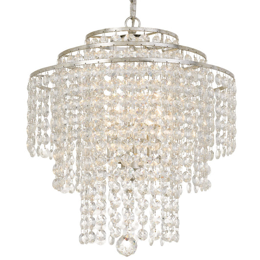 Crystorama - ARI-304-SA-CL-MWP - Four Light Chandelier - Arielle - Antique Silver