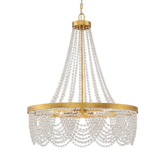 Crystorama - FIO-A9104-GA-CL - Four Light Chandelier - Fiona - Antique Gold