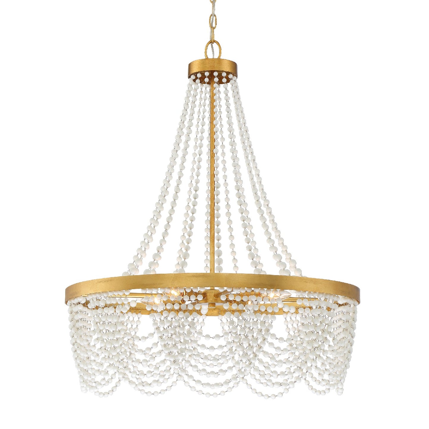 Crystorama - FIO-A9104-GA-WH - Four Light Chandelier - Fiona - Antique Gold