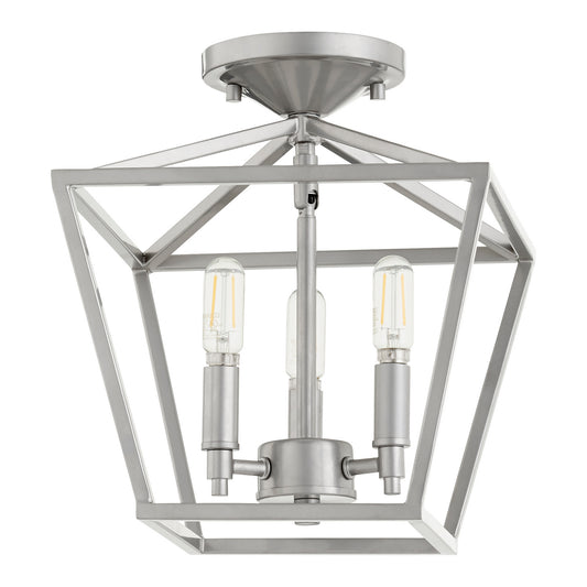 Quorum - 304-10-64 - Three Light Ceiling Mount - Gabriel - Classic Nickel