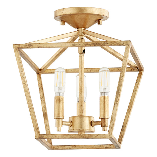 Quorum - 304-10-74 - Three Light Dual Mount - Gabriel - Gold Leaf