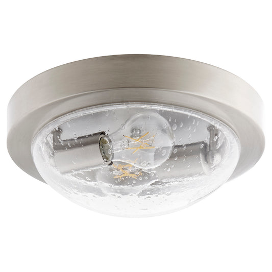 Quorum - 3502-11-65 - Two Light Ceiling Mount - 3502 Contempo Ceiling Mounts - Satin Nickel w/ Clear/Seeded