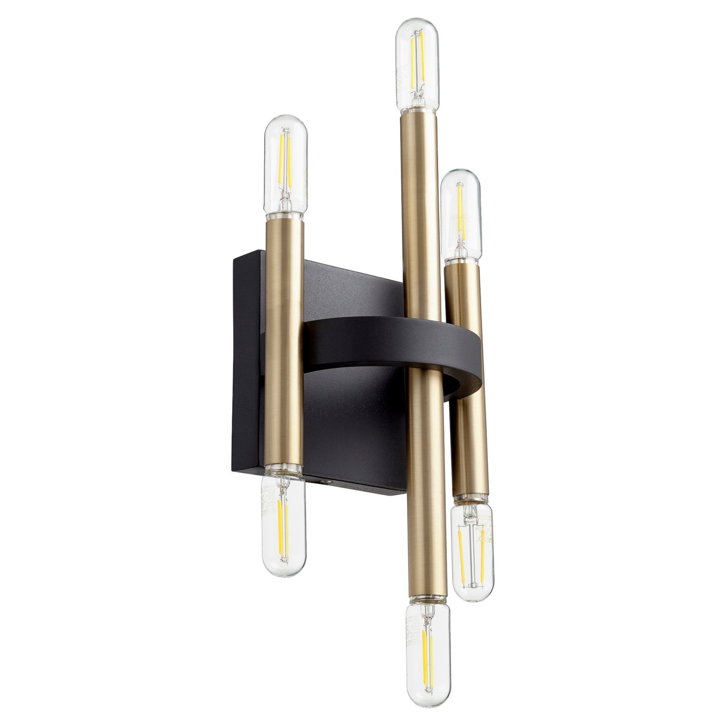 Quorum - 50-6-6980 - Six Light Wall Mount - Luxe - Textured Black w/ Aged Brass