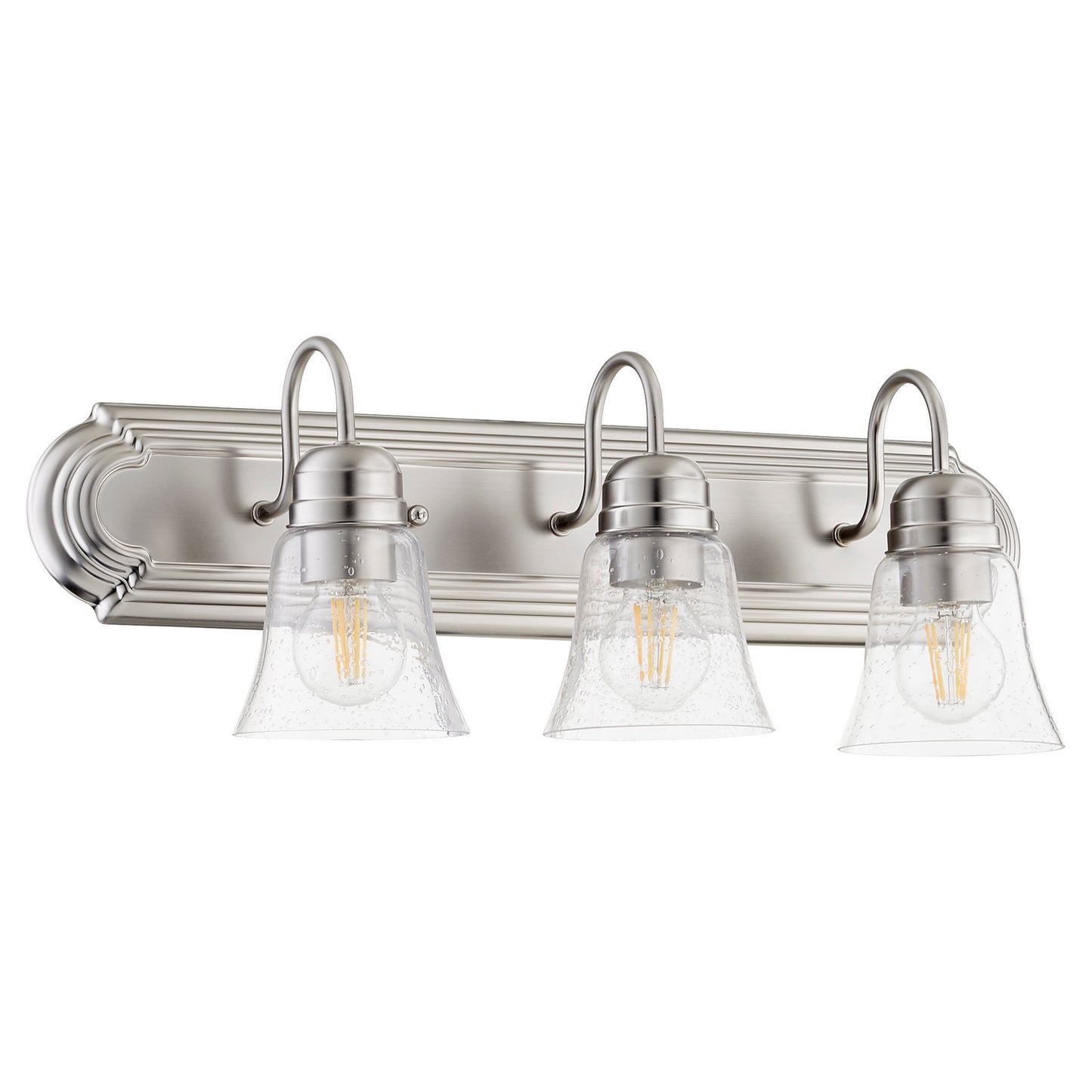 Quorum - 5094-3-265 - Three Light Vanity - 5094 Vanities - Satin Nickel w/ Clear/Seeded