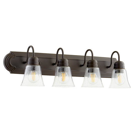 Quorum - 5094-4-286 - Four Light Vanity - 5094 Vanities - Oiled Bronze w/ Clear/Seeded