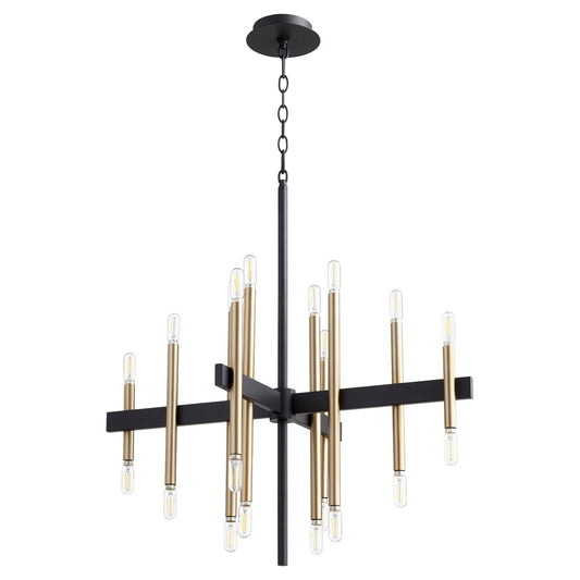 Quorum - 60-20-6980 - 20 Light Chandelier - Luxe - Textured Black w/ Aged Brass