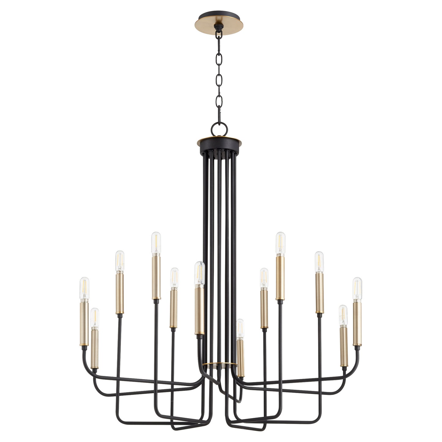 Quorum - 630-126980 - 12 Light Chandelier - Hope - Textured Black w/ Aged Brass