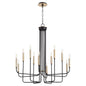 Quorum - 630-126980 - 12 Light Chandelier - Hope - Textured Black w/ Aged Brass